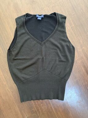Ann Taylor Black V-Neck Sleeveless Knit Top